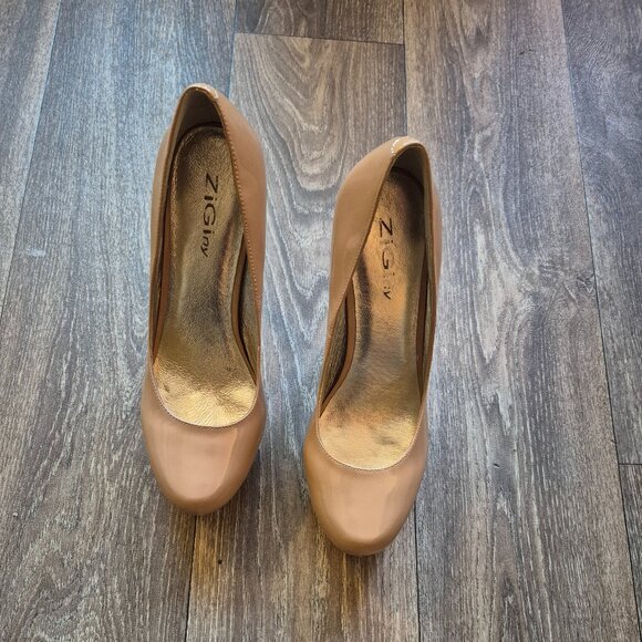 Zigi NY Nude Patent Platform Stilettos, Size 10 (41 EU), Worn Once - Picture 4 of 6